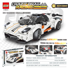 Auto de carrera Crazy Drag Racing Blanco 899