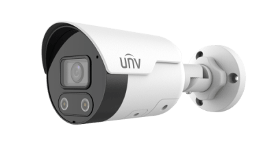 UNV CÁMARA IP BALA IPC2124LE-ADF28KMC-WL 4MP COLORHUNTER DUAL LIGHT 30MT MICRÓFONO ALTAVOZ IP67 POE
