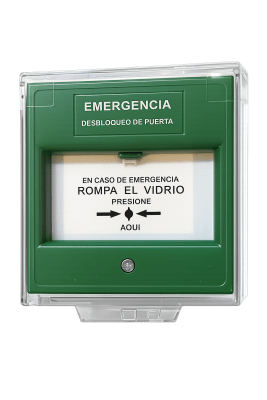 PULSADOR EMERGENCIA RESTAURABLE CON TAPA