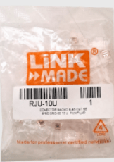 BOLSA 10 CONECTORES CRIMPEABLES RJ45 CAT5E P/UNIFILAR