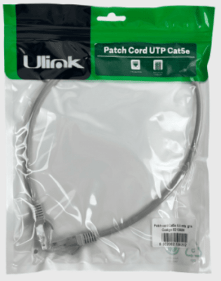 CABLE PATCH CORD 1UN 50CM GRIS CAT5E  INYECTADO MULTIFILAR 0,5MT