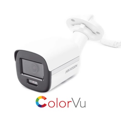 CAMARA TVI 2MP LUZ 20M COLORVU IP67 DS-2CE10DF0T-PF 2,8MM HIKVISION