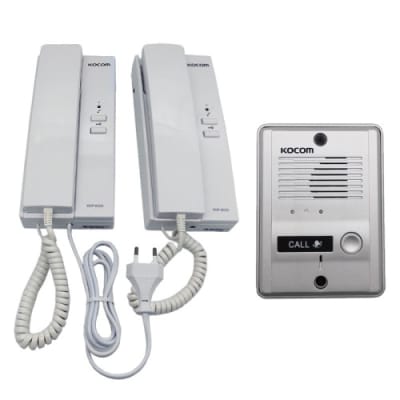 KIT PORTERO KOCOM 2 CITOFONOS FRENTE METAL KDP-602AD-MS-2D