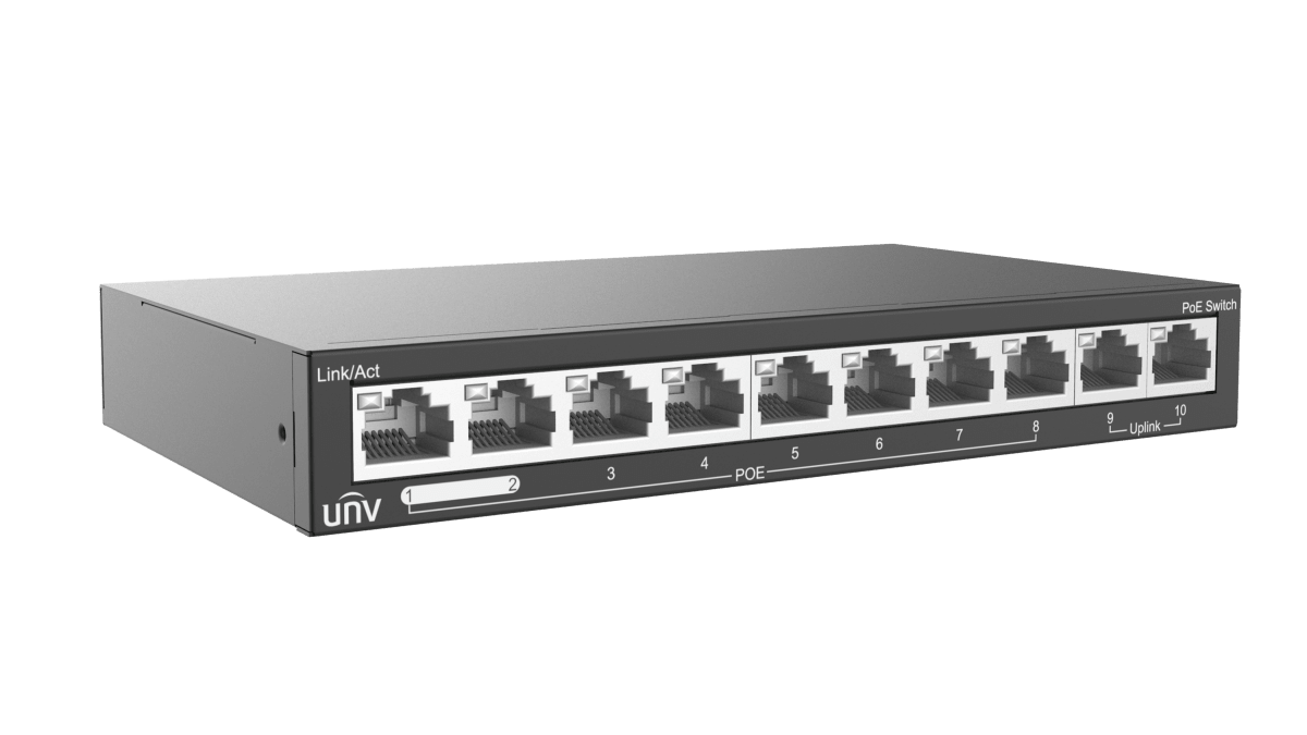 SWITCH POE 8CH 2UPLINK NSW2020-10T-POE-IN UNIVIEW 88W3