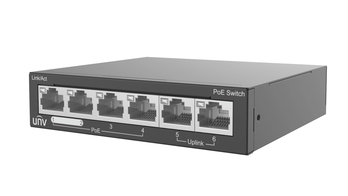 SWITCH POE 4FAST/4POE UNIVIEW NSW2020-6T-POE-IN 60W MODE EXTENDED 250MT1