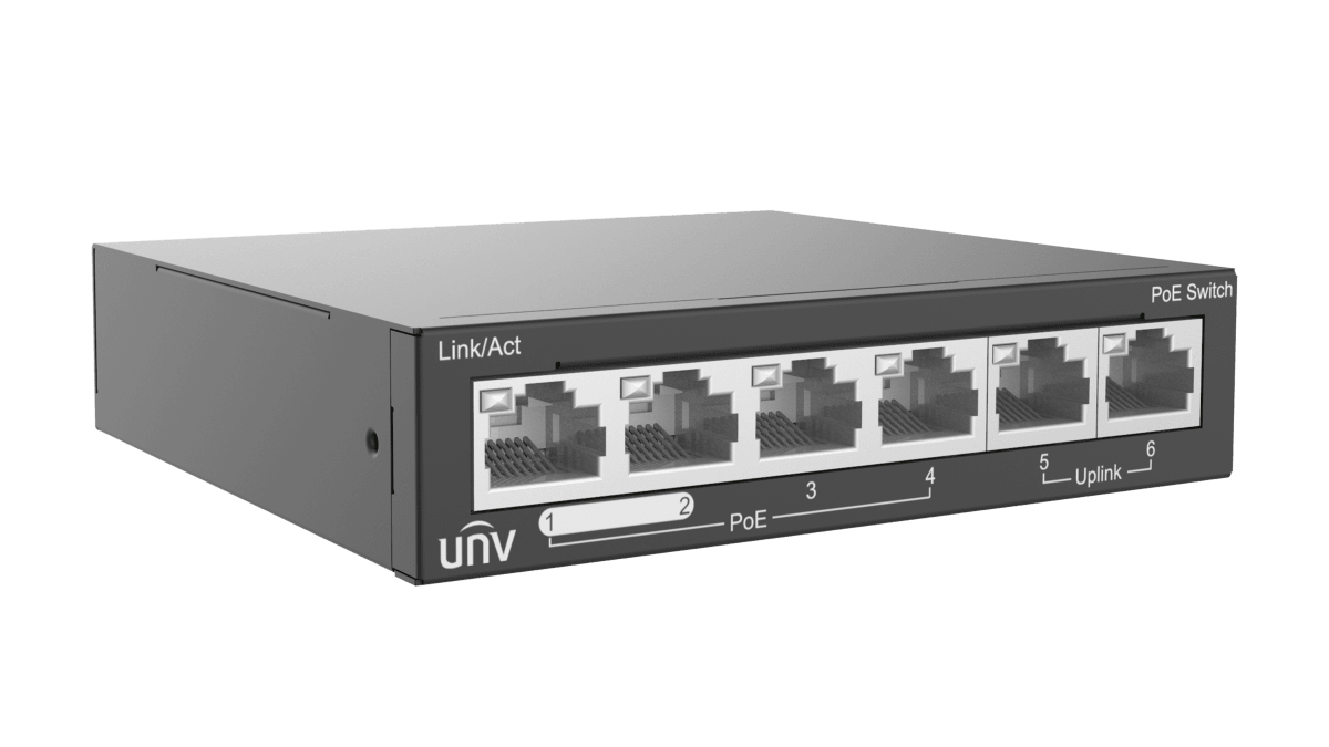 SWITCH POE 4FAST/4POE UNIVIEW NSW2020-6T-POE-IN 60W MODE EXTENDED 250MT3