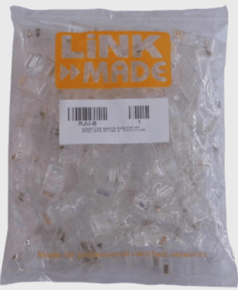 BOLSA 100 UNIDADES CAT5 RJ45 CONECTORES CRIMPEABLES P/UNIFILAR1