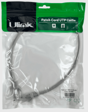 CABLE PATCH CORD 1UN 50CM GRIS CAT5E  INYECTADO MULTIFILAR 0,5MT1