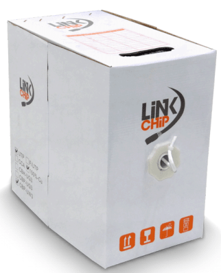 CABLE UTP CAT5E LINKCHIP AWG26/0,45MM BLANCO PVC INTERIOR 305M UNIF COBRE1