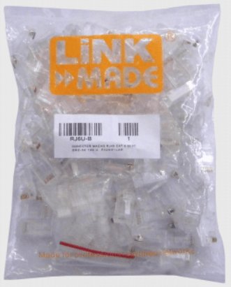 BOLSA 100 CONECTORES CRIMPEABLES RJ45 CAT6E P/UNIFILAR1