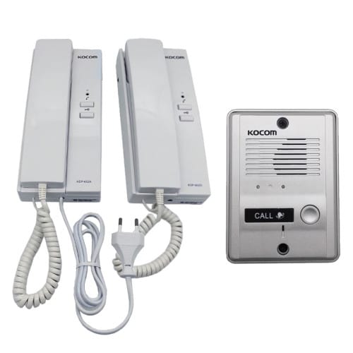 KIT PORTERO KOCOM 2 CITOFONOS FRENTE METAL KDP-602AD-MS-2D1