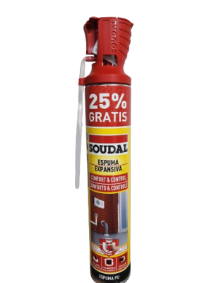 SOUDAL ESPUMA POLIURETANO 1K 600ML 25% GRATIS C/APLICADOR