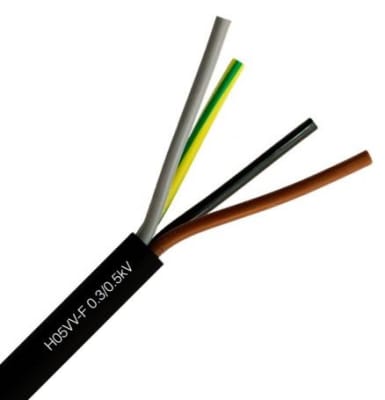 Cordón Flexible 4x4.0mm2 H05vv-F Negro