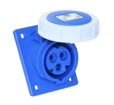 Enchufe industrial Hembra embutido 2P+T 32A Monofásico