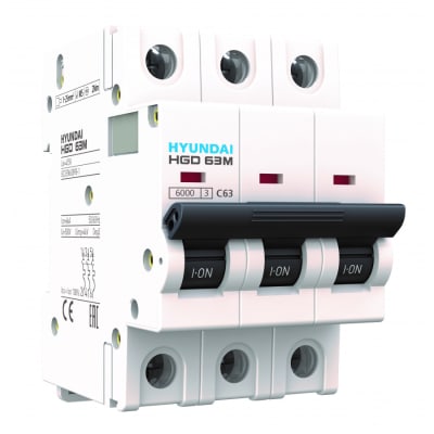 Interruptor Automatico Hyundai 3P 380Vac 63A 10ka Trifasico