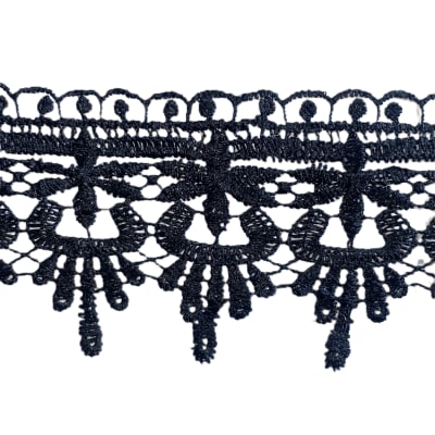 Blonda Macrame 0961 Negro 7.5 cm 10 yds2