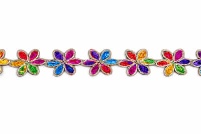 6371-0246 Adorno Flor Grande Colores 6.5cm.Rollo 10yds.2