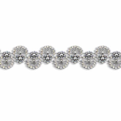 Adorno Fantasía Plata 30mm 5yds2