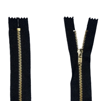 Cierre Bronce #5 Fijo 18 CM Negro (10 und)1