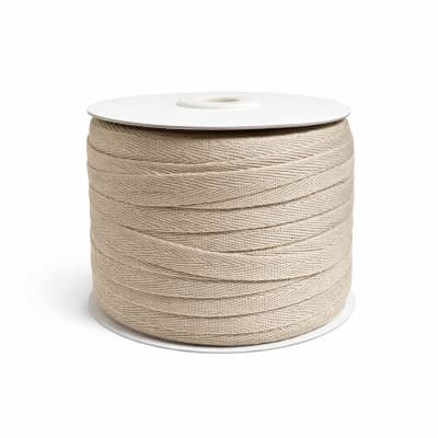 Cinta Espiga Poliéster 10mm. Beige Rollo 100mts.2