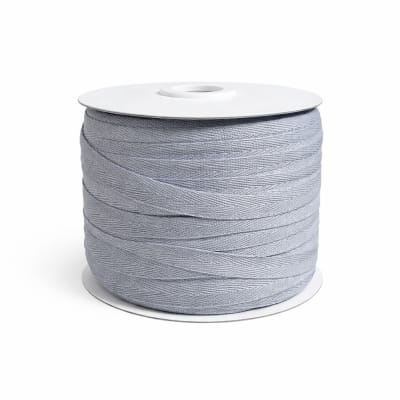 Cinta Espiga Poliéster 10mm. Gris Perla Rollo 100mts.2