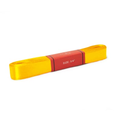 Cinta Raso Amarillo Oro 15MM (10 Mts) Paq. 10 UND 1