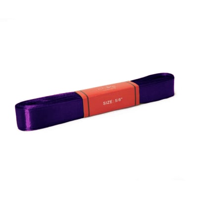 Cinta Raso Morado Oscuro 15MM (10 Mts) Paq. 10 UND 1