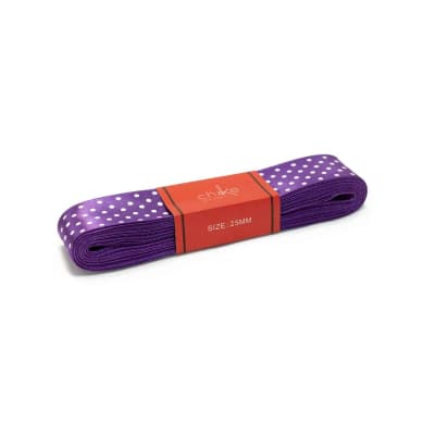 Cinta Raso Morado (Punto Blanco) 25MM (10 Mts) Paq. 5 UND1