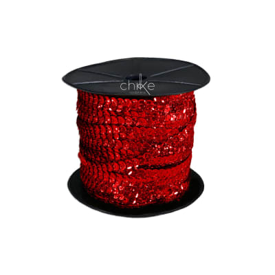 Cadena Lentejuelas Tornasol ROJO (80 Yardas)1