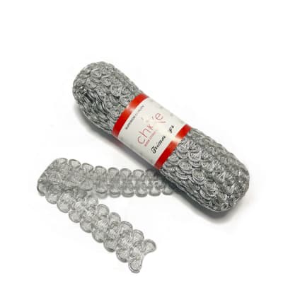 Pasamanería Metalizado Doble Musical Plata 30MM -10 yrs1