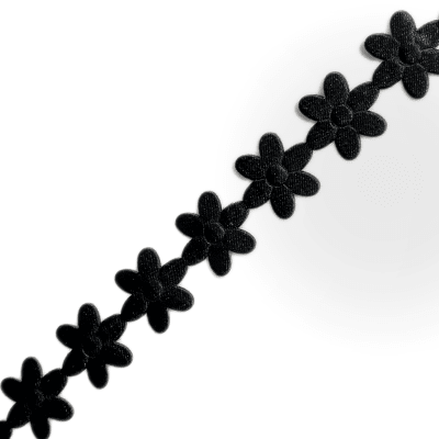 Flor Pétalos Negro 20mm,10yds1