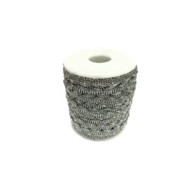 Pasamanería Gusano METALIZADO PLATA 10MM (Rollo 30 Mts)1