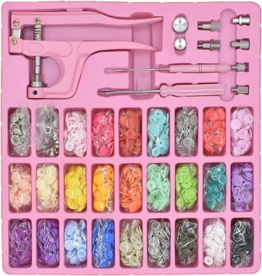 Set Maquina Ojetilladora Incluye 300 Botones Snap Broches1