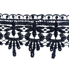Blonda Macrame 0961 Negro 7.5 cm 10 yds