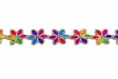 6371-0246 Adorno Flor Grande Colores 6.5cm.Rollo 10yds.