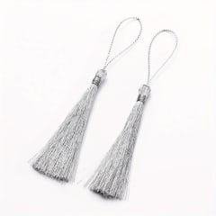 Borlas metalizado Plata 7cm und.