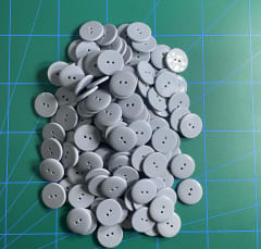 botón clásico Gris Plata (40 L-25 mm)