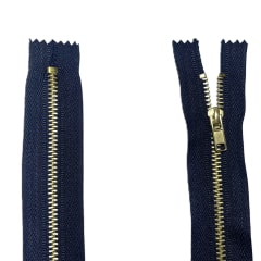 Cierre Bronce #5 Fijo 18 cm Azul Marino (10 und)