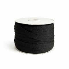 Cinta Espiga poliéster 15mm Negro Rollo 50mts.
