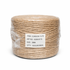 Cordón Yute Natural 3mm 230 metros aprox