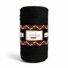 Macrame 3mm Peinado Negro 400gr