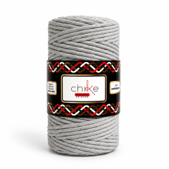 Macrame 3mm Peinado Gris Plata 400gr