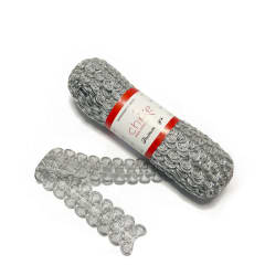 Pasamanería Metalizado Doble Musical Plata 30MM -10 yrs