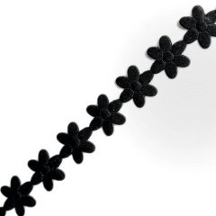 Flor Pétalos Negro 20mm,10yds