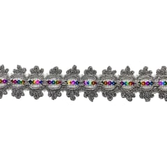 Pasamanería Arpa Plata 40mm 10y