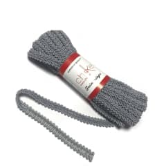 Pasamanería Trenza Mediano 15MM PLOMO PLATA (10 Mts)