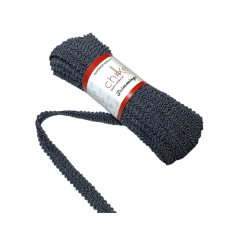 Pasamanería Trenza Chico 11mm Gris Oscuro