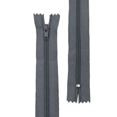 CIERRE NYLON #3 PLOMO PLATA- 45 CM/50 PCS
