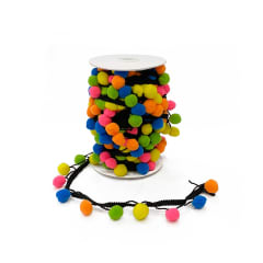 Pom Pom MULTICOLOR NEGRO Tira (15 Metros)