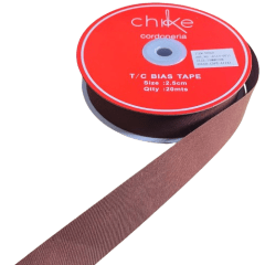 Sesgo CAFÉ MORO 25MM (20 Mts)